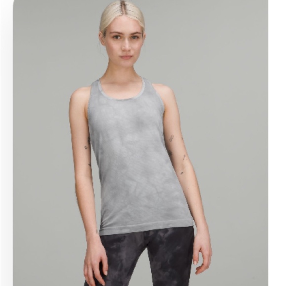 Lululemon Marble dye rhino grey swiftly tank